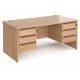 Harlow Panel End Straight Desk with 2 x Three Drawer Pedestals